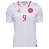Denmark Rasmus Hojlund #9 Replica Away Shirt Euro 2024 Short Sleeve